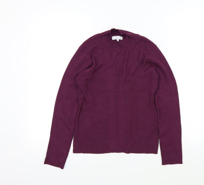 Additional front view of Red Herring women’s purple jumper, size UK 14
