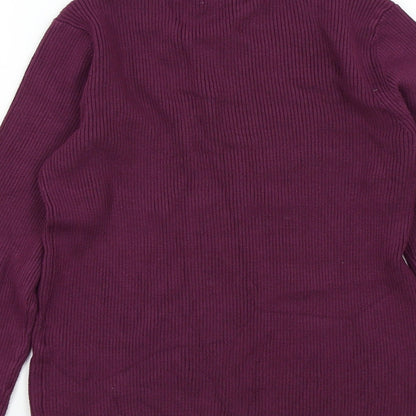 Brand and care label for Red Herring women’s purple jumper, size UK 14