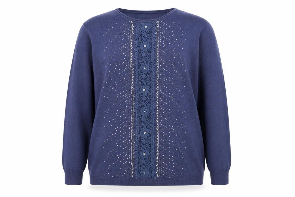 just one Womens Blue   Pullover Jumper Size XL  - sparkle detail
