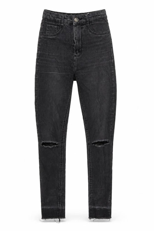 Zara Womens Black Houndstooth  Skinny Jeans Size 32 L28 in