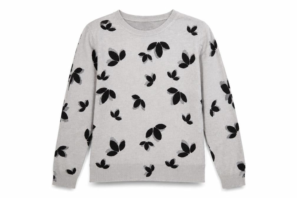 Marks & Spencer Womens Grey Floral  Pullover Jumper Size 12