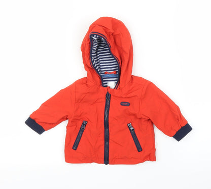 Additional front view of Debenhams Baby Orange Parka Coat, size 0-3, Months