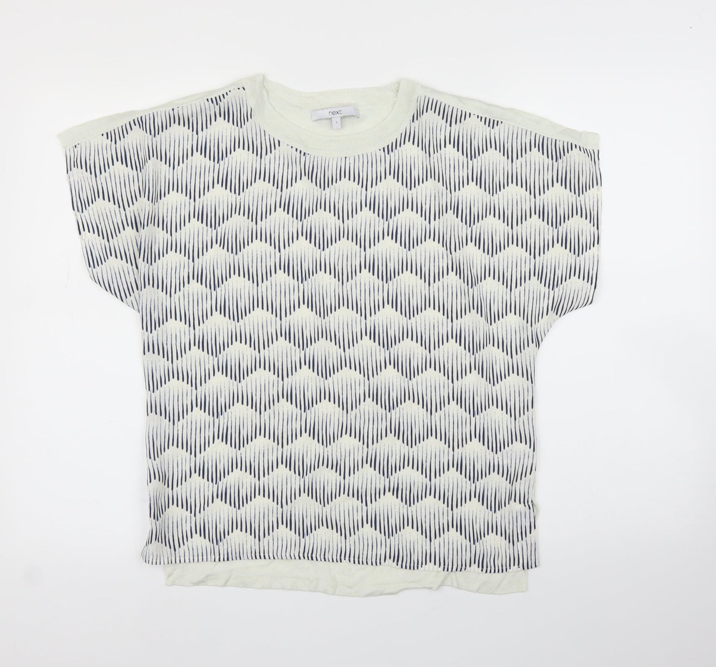 NEXT Womens White Geometric  Basic Blouse Size S