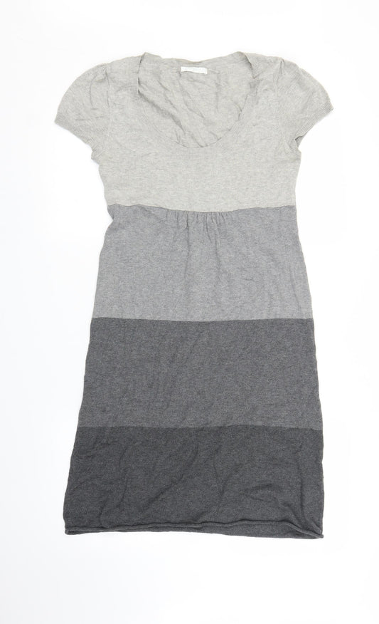 Promod Womens Grey Striped  Jumper Dress  Size S