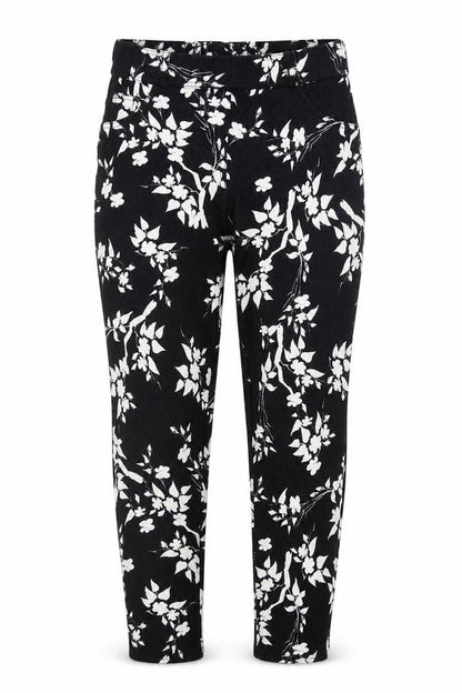 Select Womens Black Floral  Jegging Trousers Size 8 L24 in