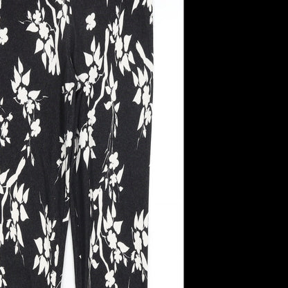 Select Womens Black Floral  Jegging Trousers Size 8 L24 in