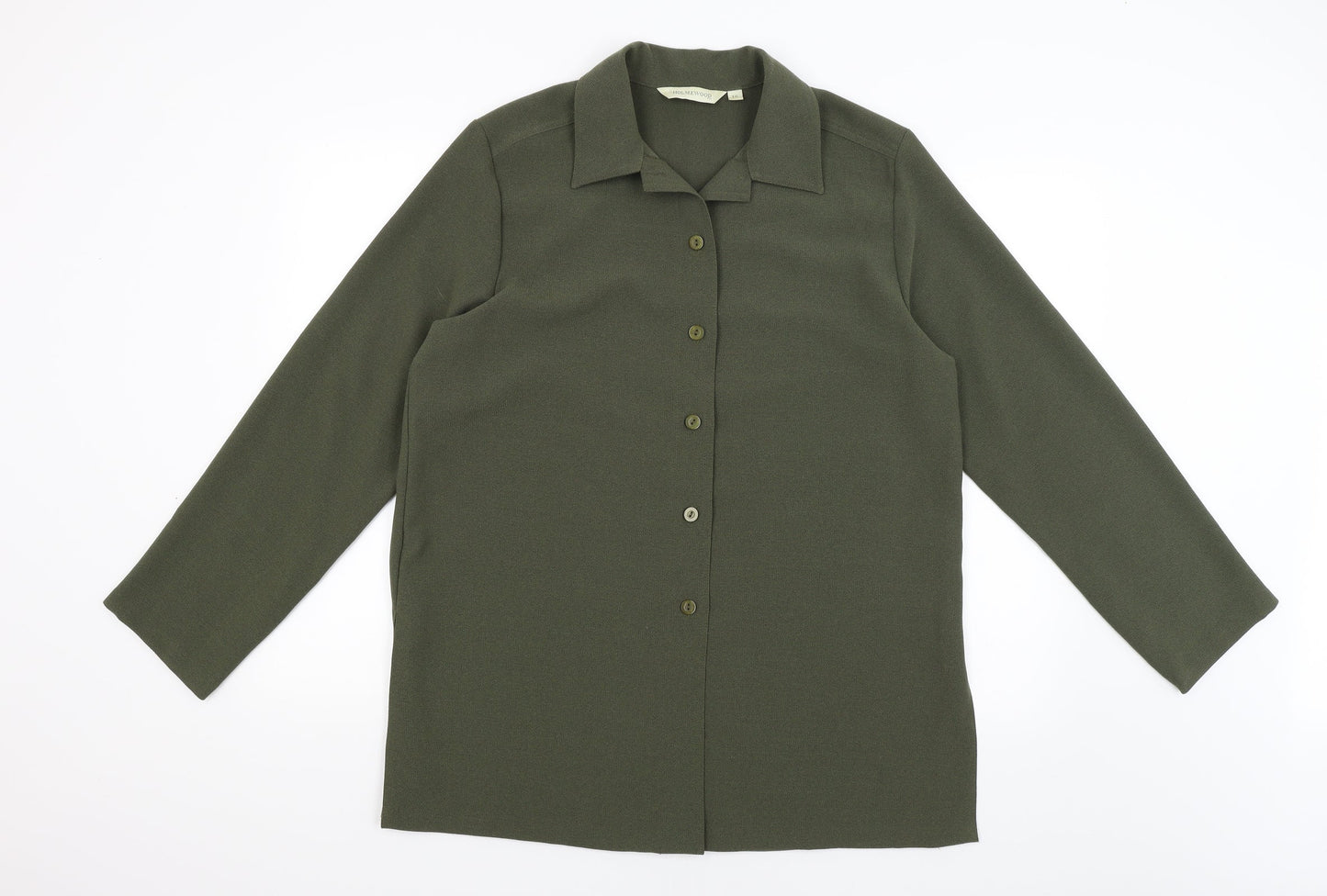 Holmewood Womens Green   Basic Button-Up Size 16