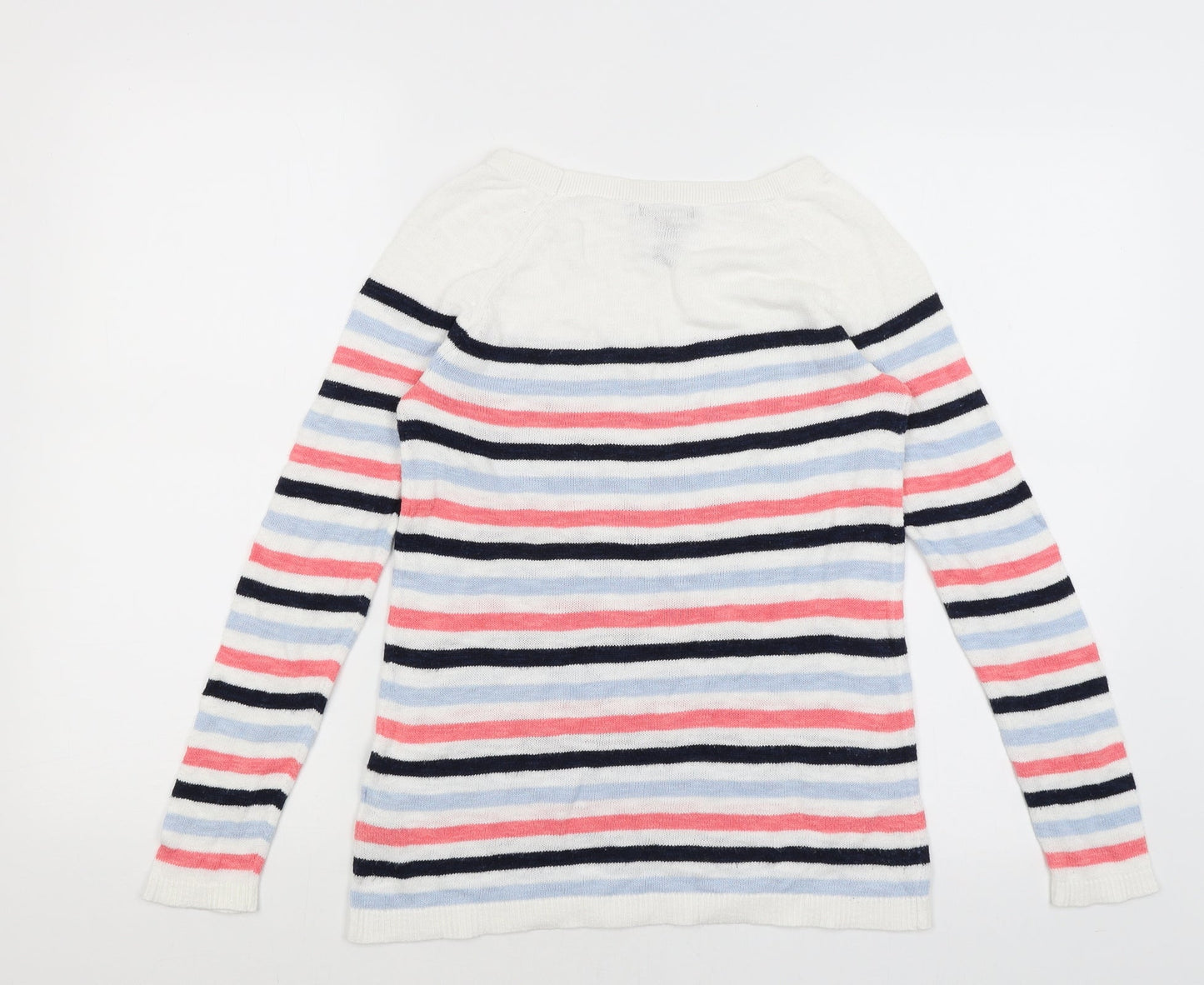 Gap Womens White Striped  Pullover Jumper Size XS