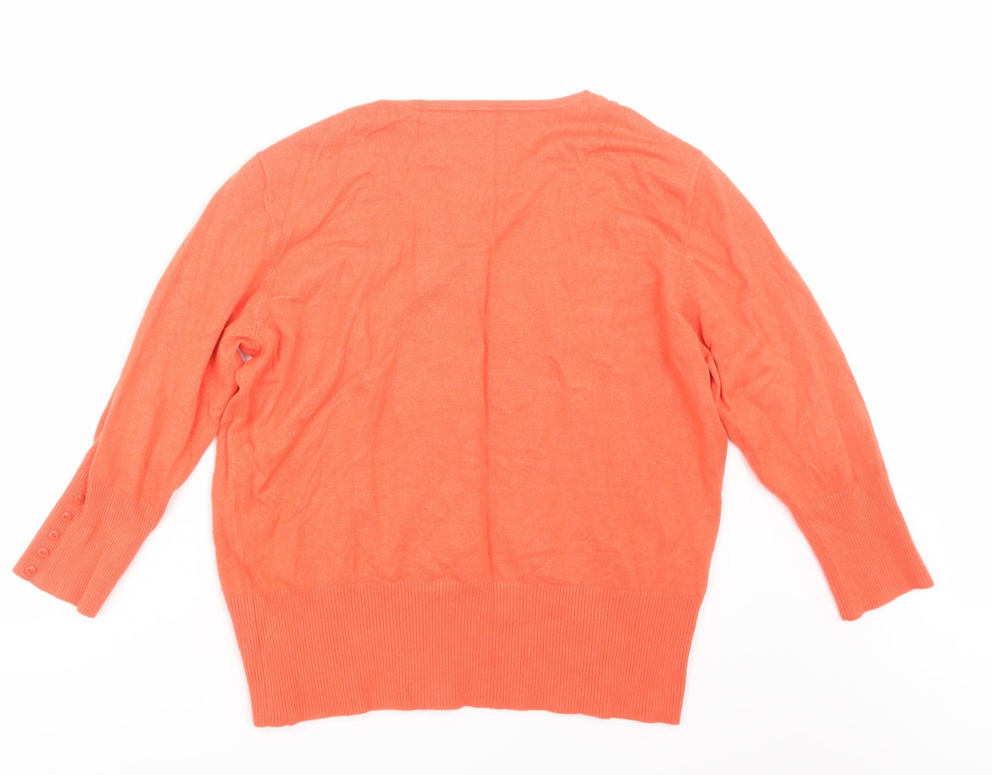 Preworn Womens Orange  Knit Pullover Jumper Size 18