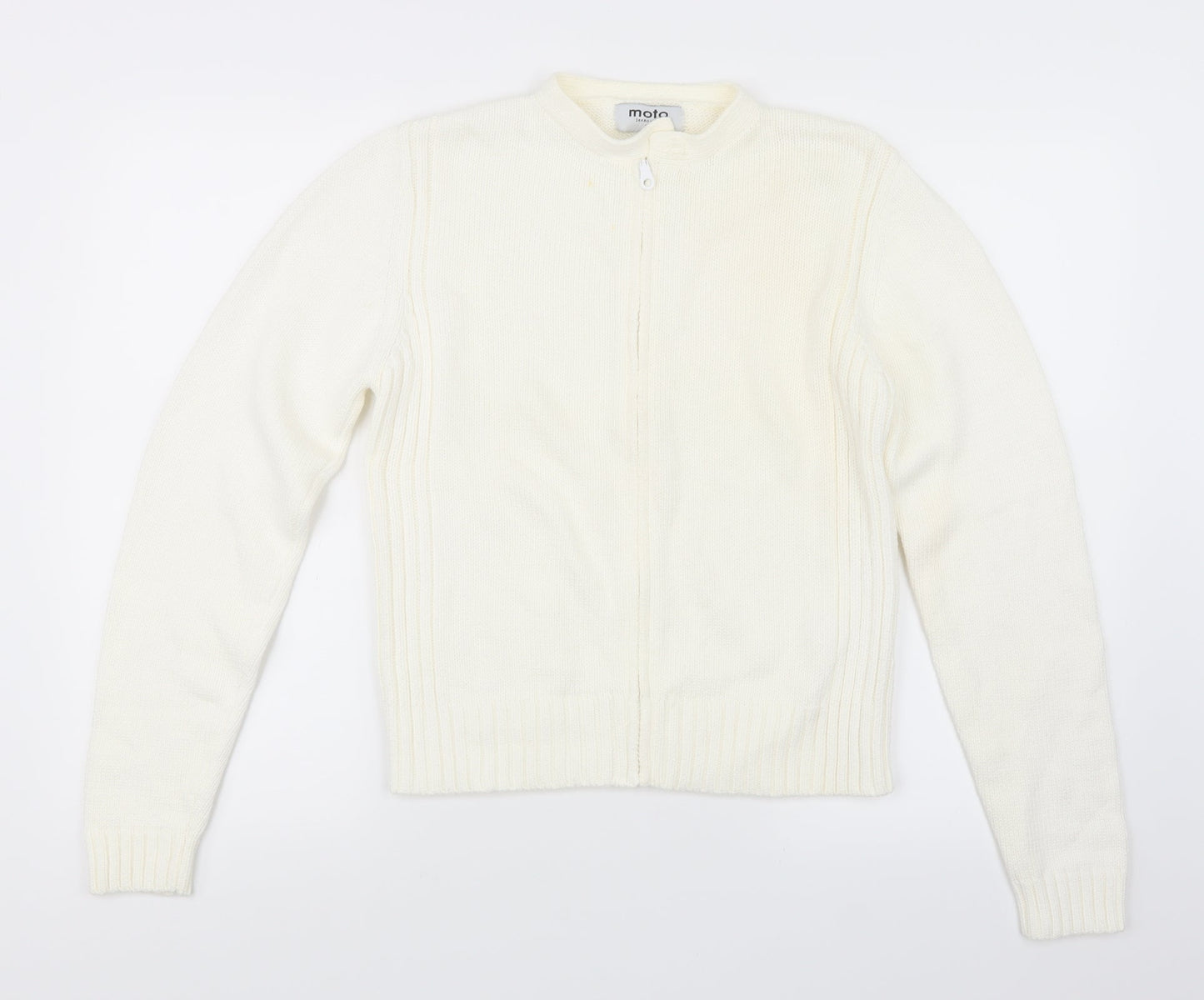 Moto Womens Ivory  Knit Jacket Coatigan Size 14