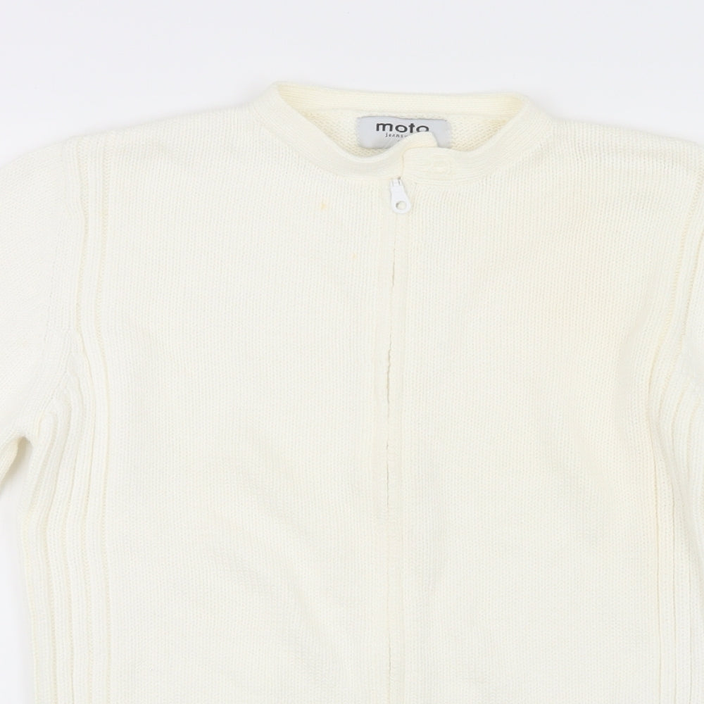 Moto Womens Ivory  Knit Jacket Coatigan Size 14