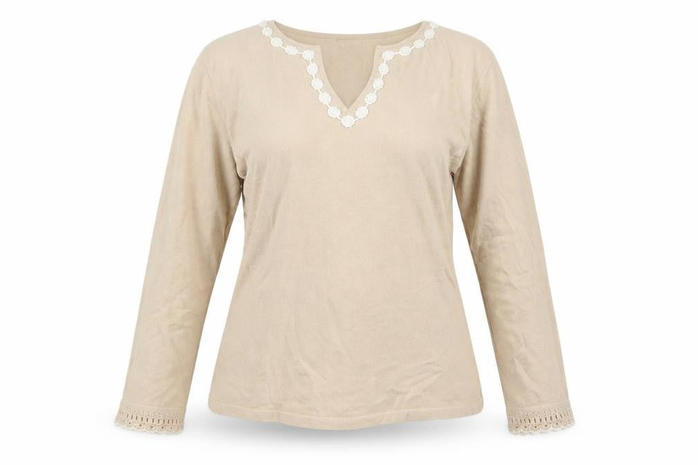 Marks & Spencer Womens Beige  Knit Pullover Jumper Size 14