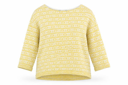 Next Womens Yellow Geometric Knit Pullover Jumper Size 8