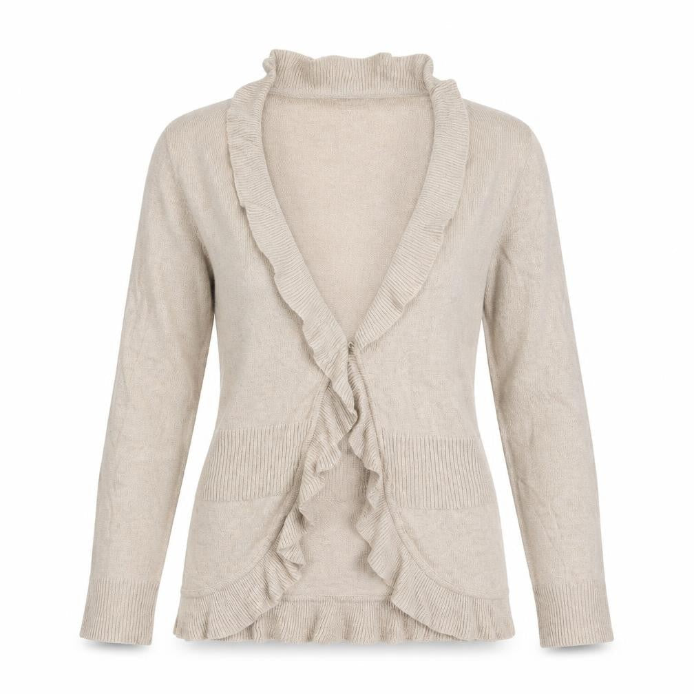 Tara Womens Beige   Cardigan Jumper Size M