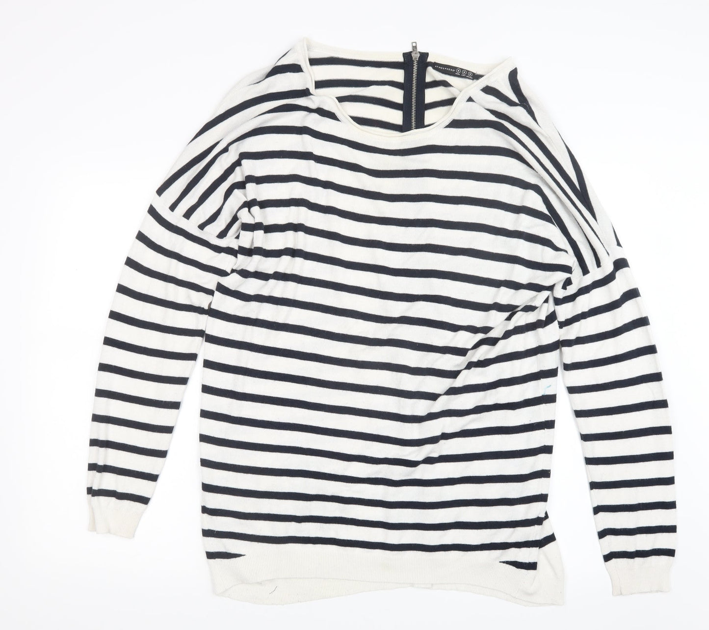 Atmosphere Womens Blue Striped Knit Pullover Jumper Size M