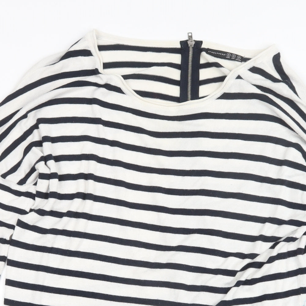 Atmosphere Womens Blue Striped Knit Pullover Jumper Size M
