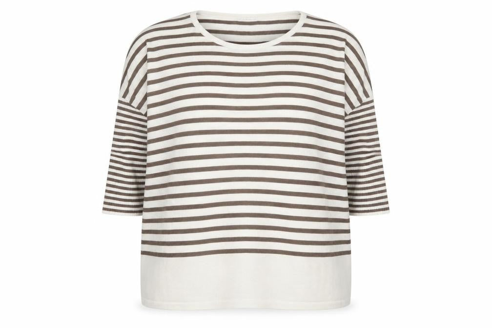VILA Womens Beige Striped  Pullover Jumper One Size