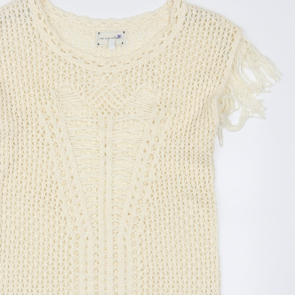 New Look Womens Beige  Knit Pullover Jumper Size S