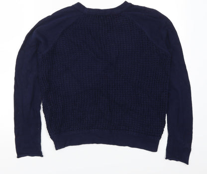Preloved FOREVER 21 Womens Blue  Knit Pullover Jumper Size S - Back