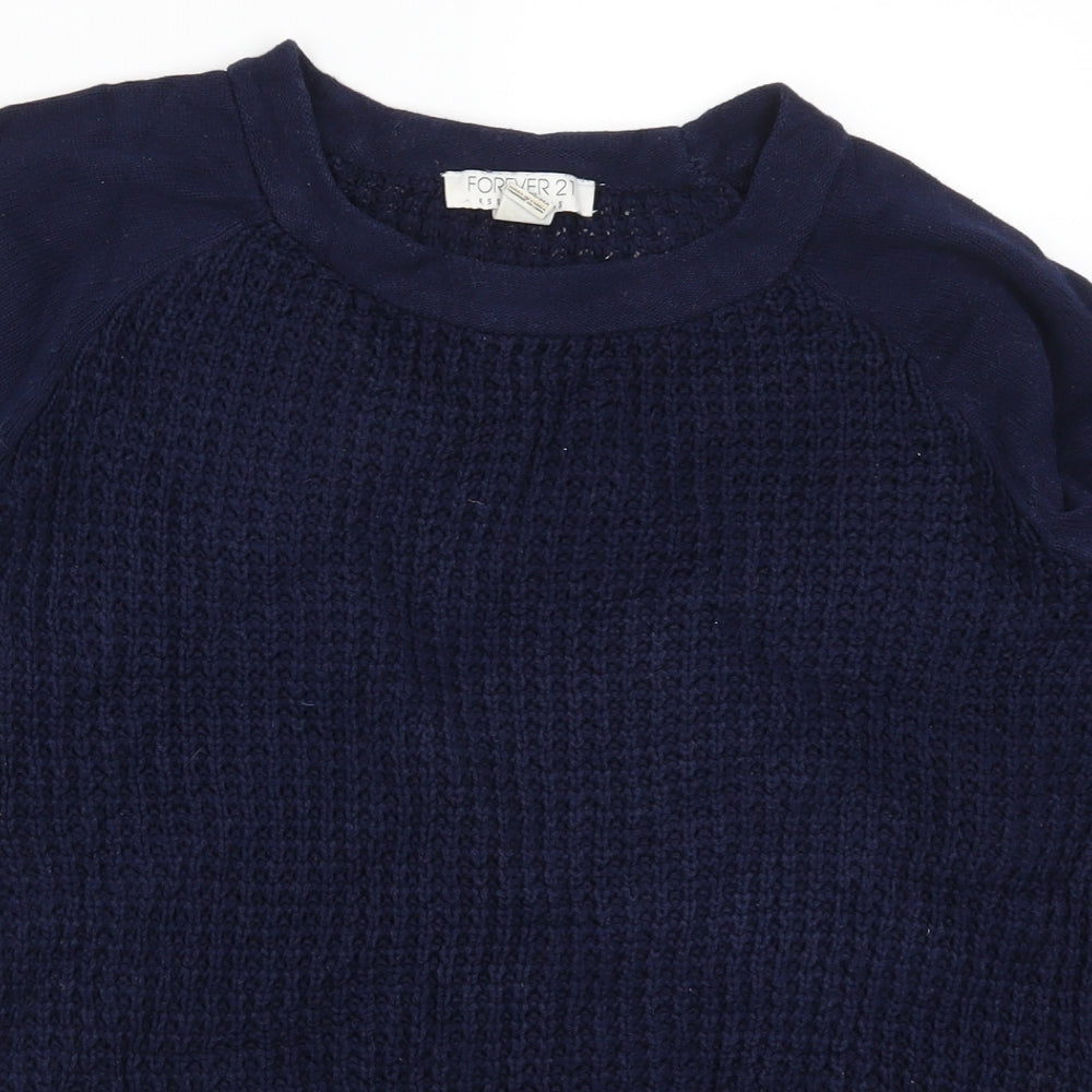 FOREVER 21 Womens Blue  Knit Pullover Jumper Size S