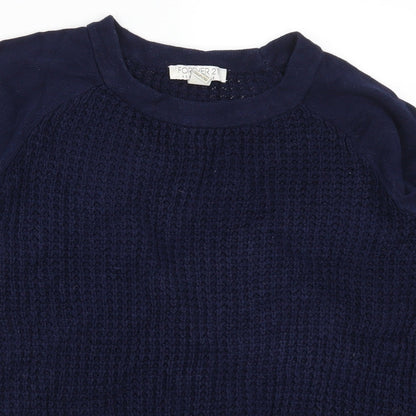 Preloved FOREVER 21 Womens Blue  Knit Pullover Jumper Size S - Detail