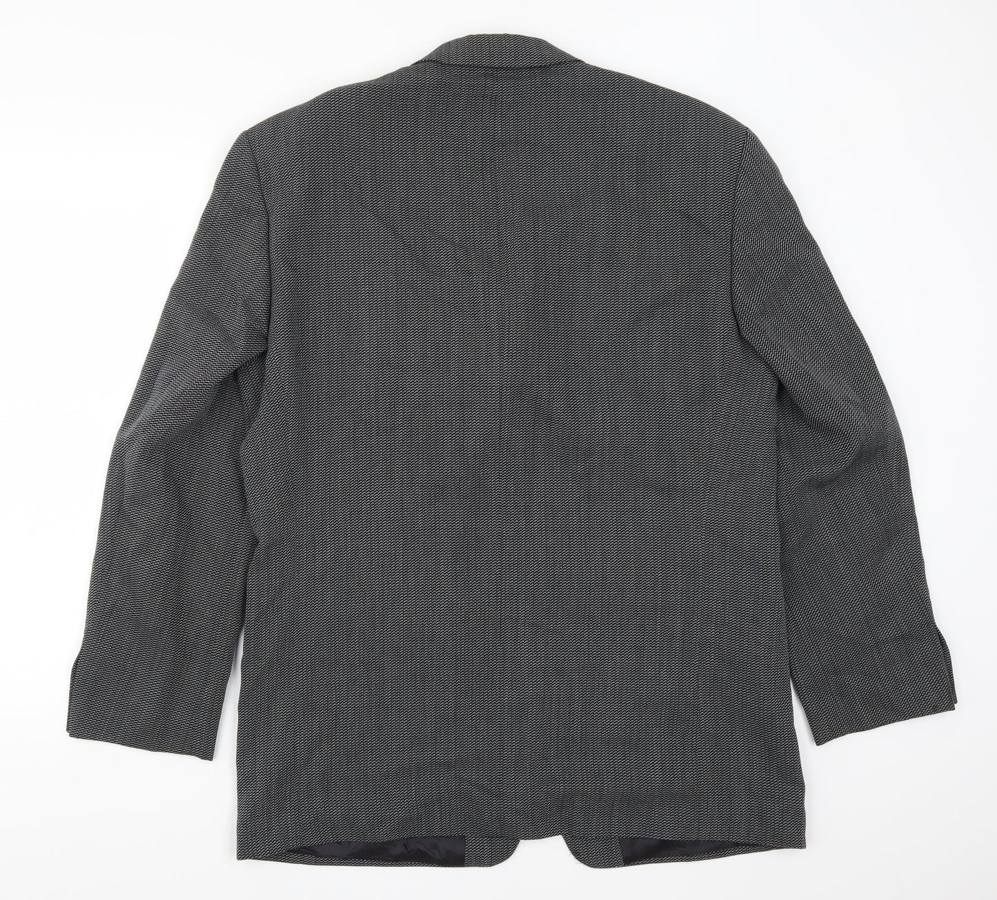 Benvenuto Mens Grey Geometric  Jacket Suit Jacket Size 40