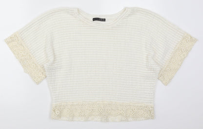 Additional front view of Atmosphere women’s white basic t-shirt, size UK 12
