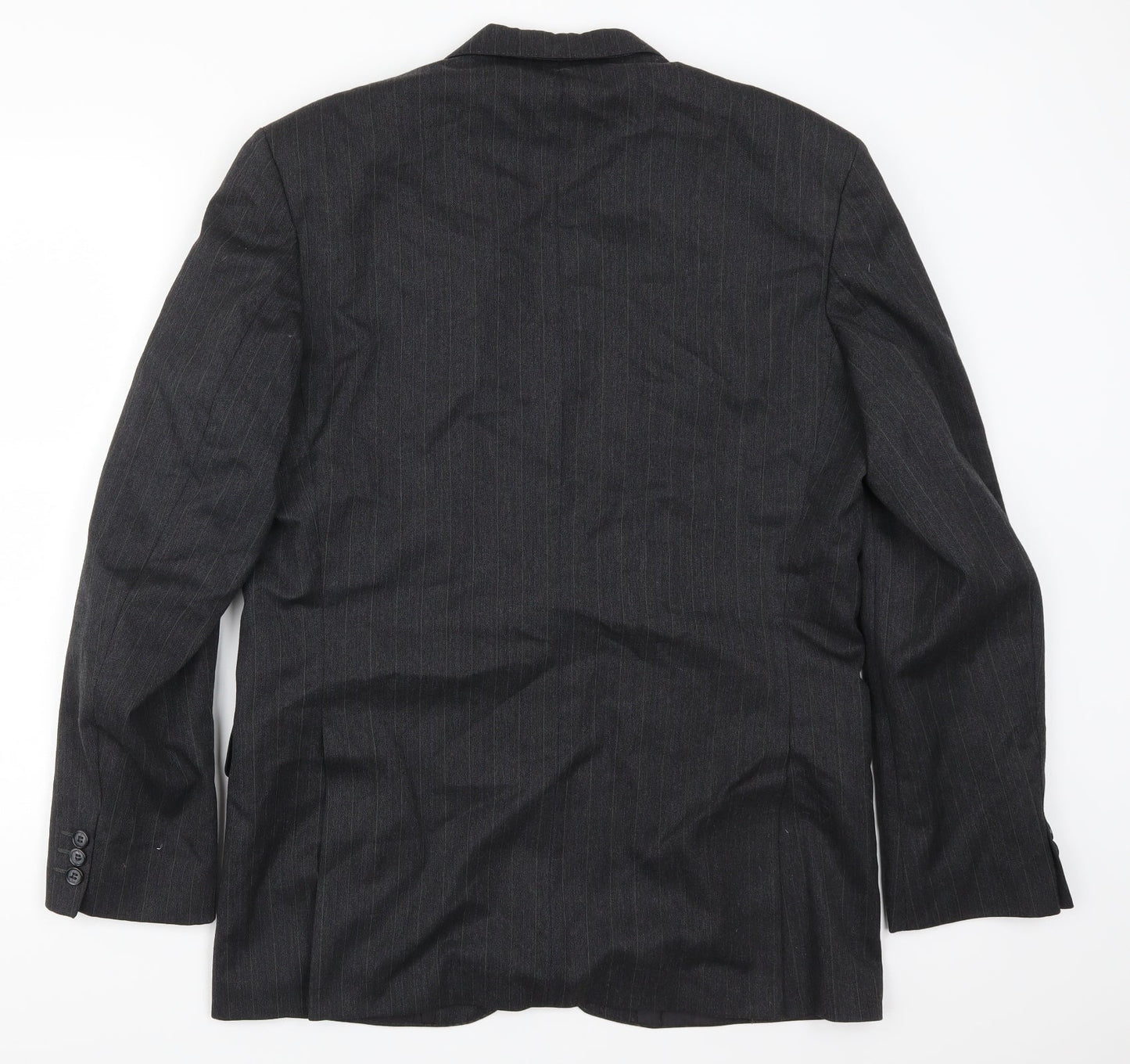 Burton Mens Grey Striped  Jacket Suit Jacket Size 42