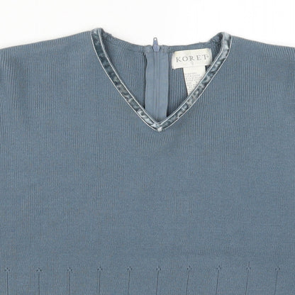 Koret Womens Blue  Rayon Pullover Jumper Size S