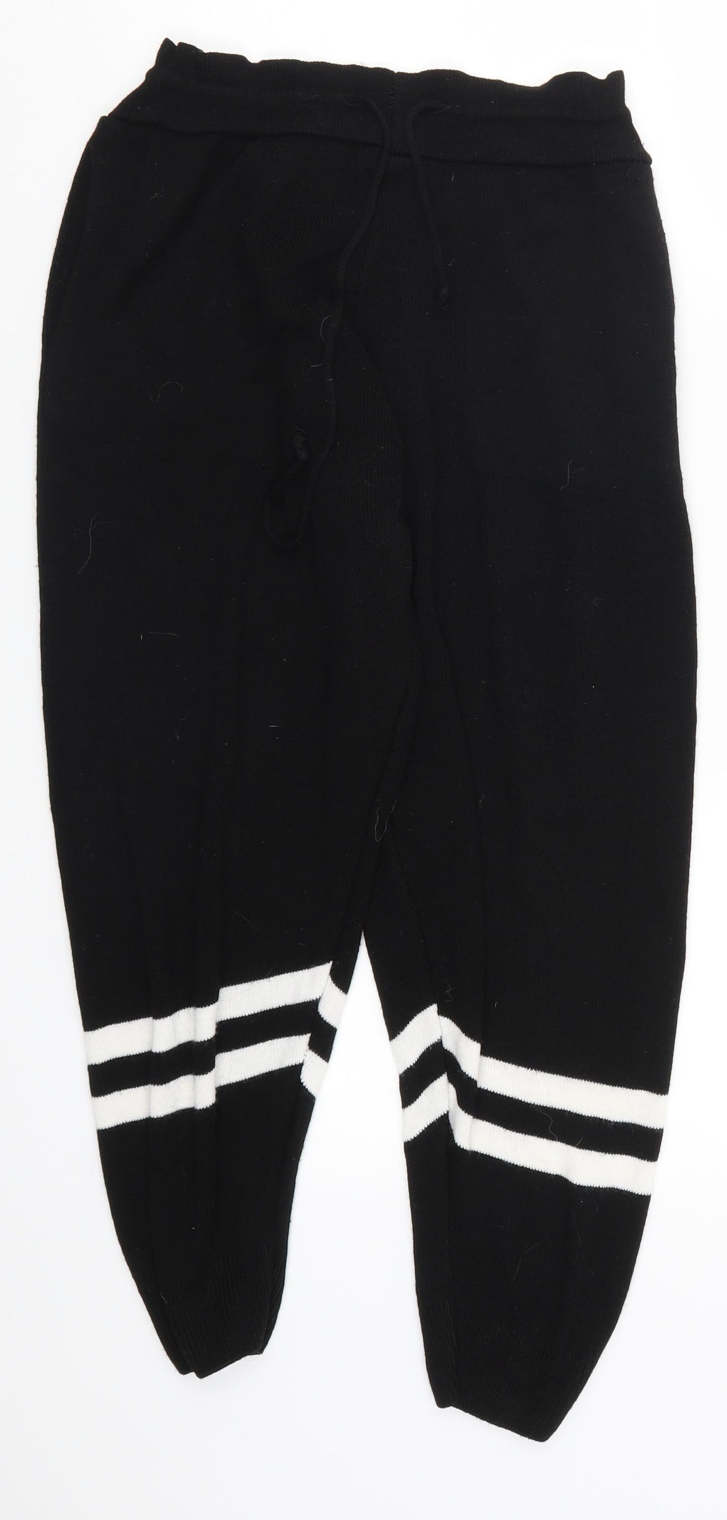 Preworn Womens Black Striped  Sweatpants Trousers Size 24 in L23 in
