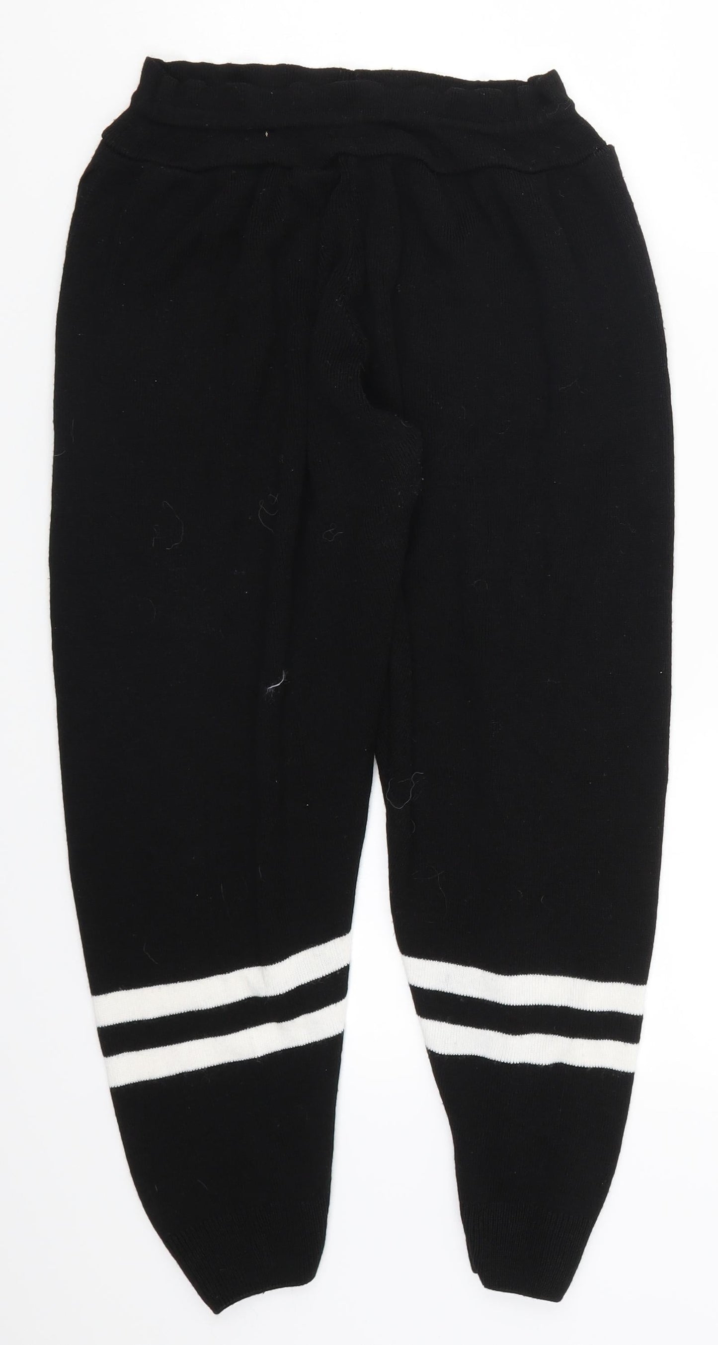 Preworn Womens Black Striped  Sweatpants Trousers Size 24 in L23 in