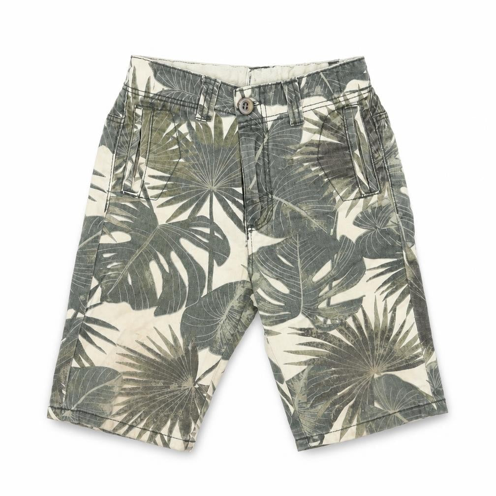 Sainsburys  Boys Green Floral Denim Bermuda Shorts Size 5 Years