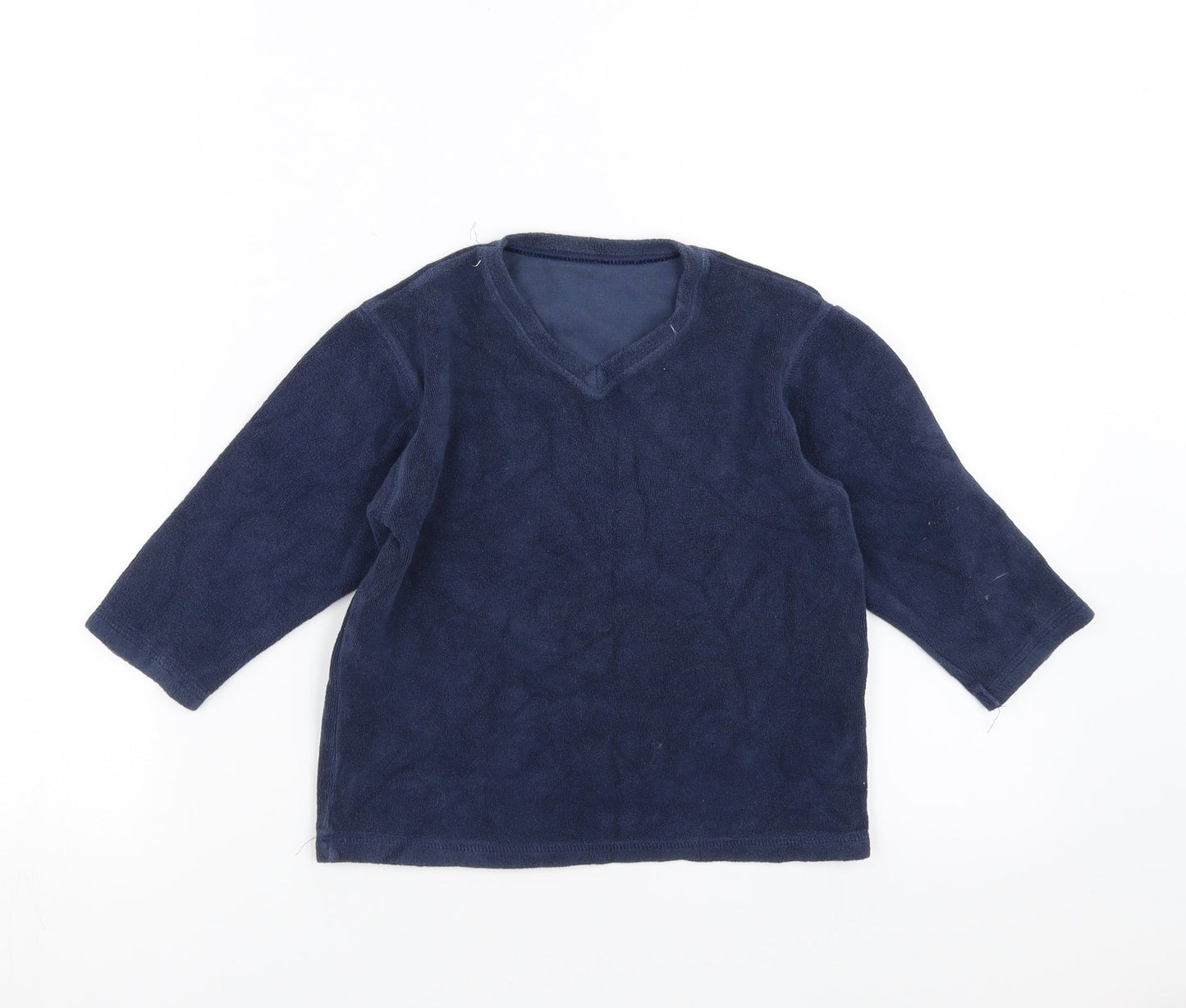 Marks and Spencer Boys Blue  Fleece Pullover Jumper Size 2-3 Years