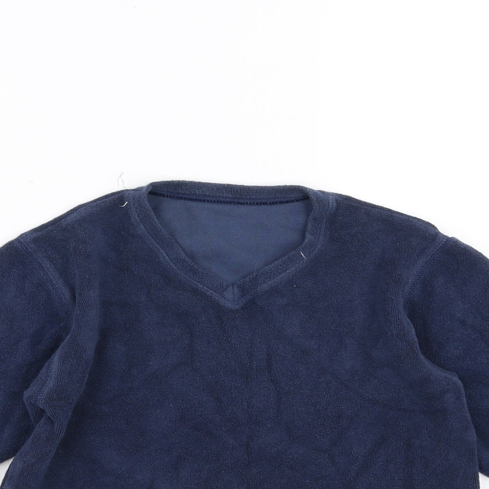 Marks and Spencer Boys Blue  Fleece Pullover Jumper Size 2-3 Years