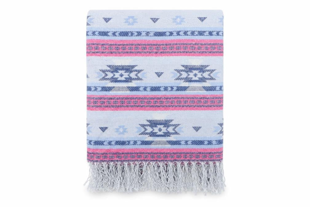 Preworn Womens Blue Geometric   Shawl/Wrap