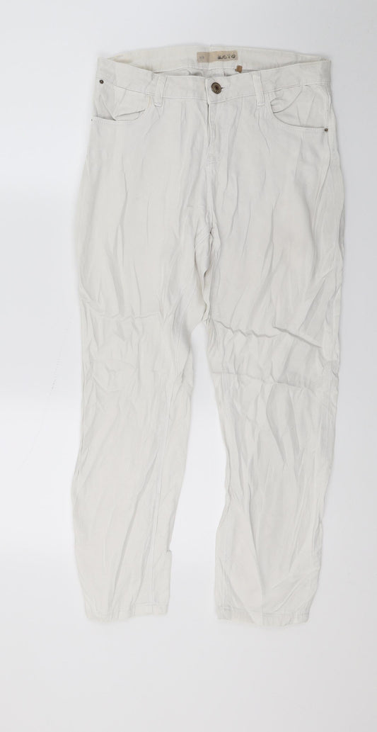 Top shop Womens White  Denim Cropped Jeans Size 28 in L20 in
