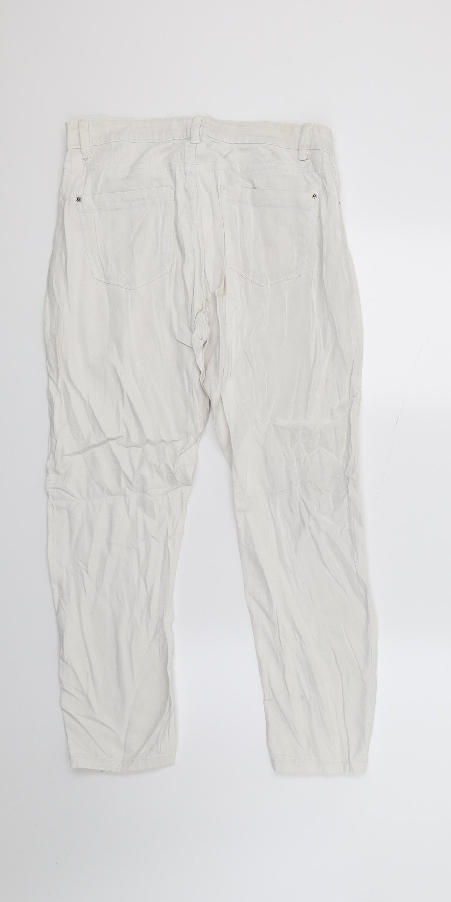Top shop Womens White  Denim Cropped Jeans Size 28 in L20 in