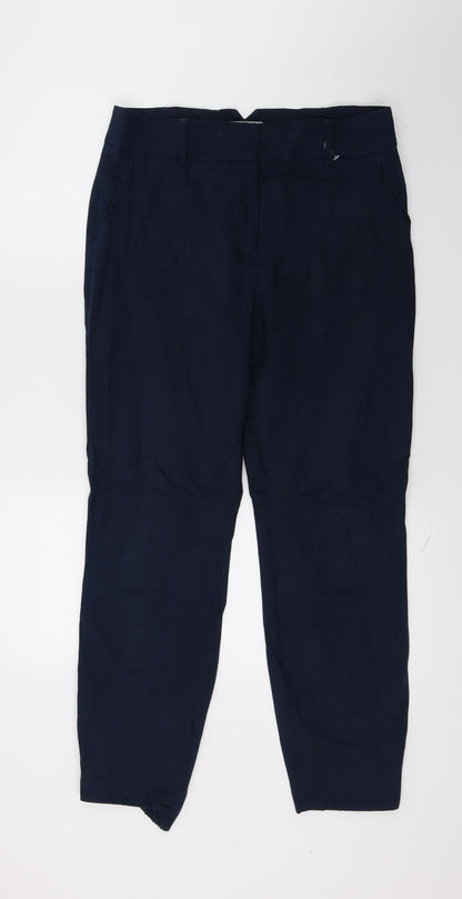 Additional front view of Papaya women’s blue trousers, size UK 12, 24-inch leg