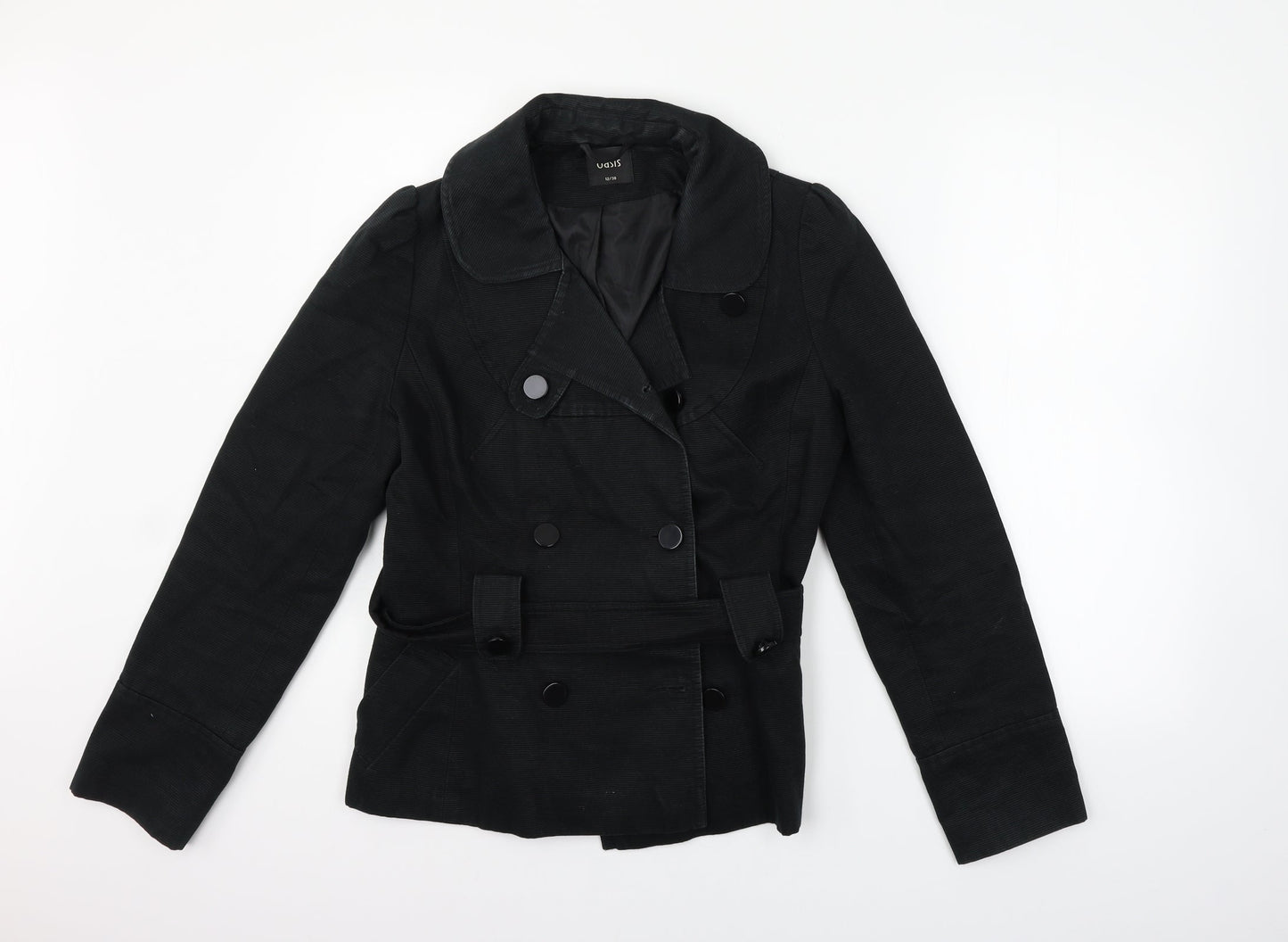 Oasis Womens Black   Jacket Coat Size 12  - BELTED