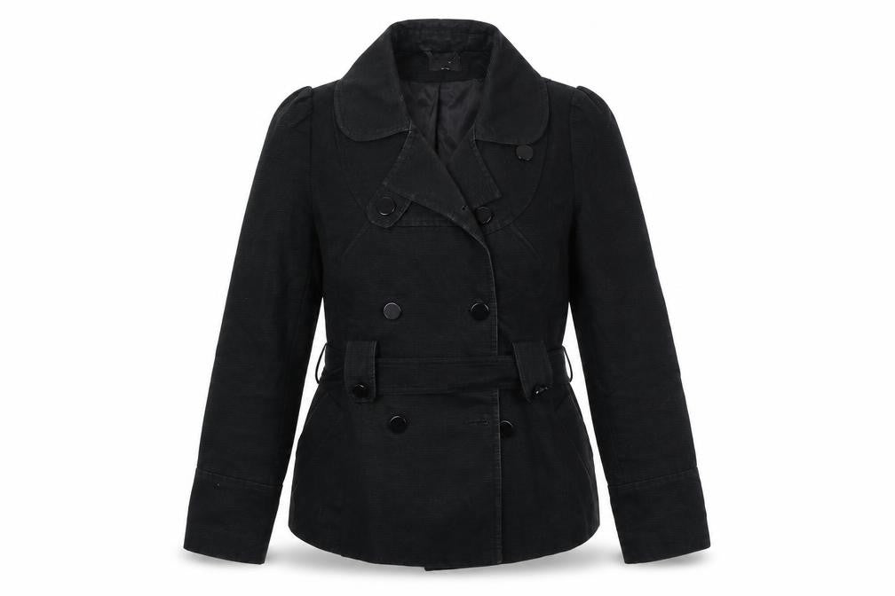 Oasis Womens Black   Jacket Coat Size 12  - BELTED