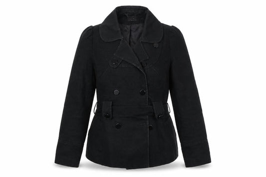 Oasis Womens Black   Jacket Coat Size 12  - BELTED