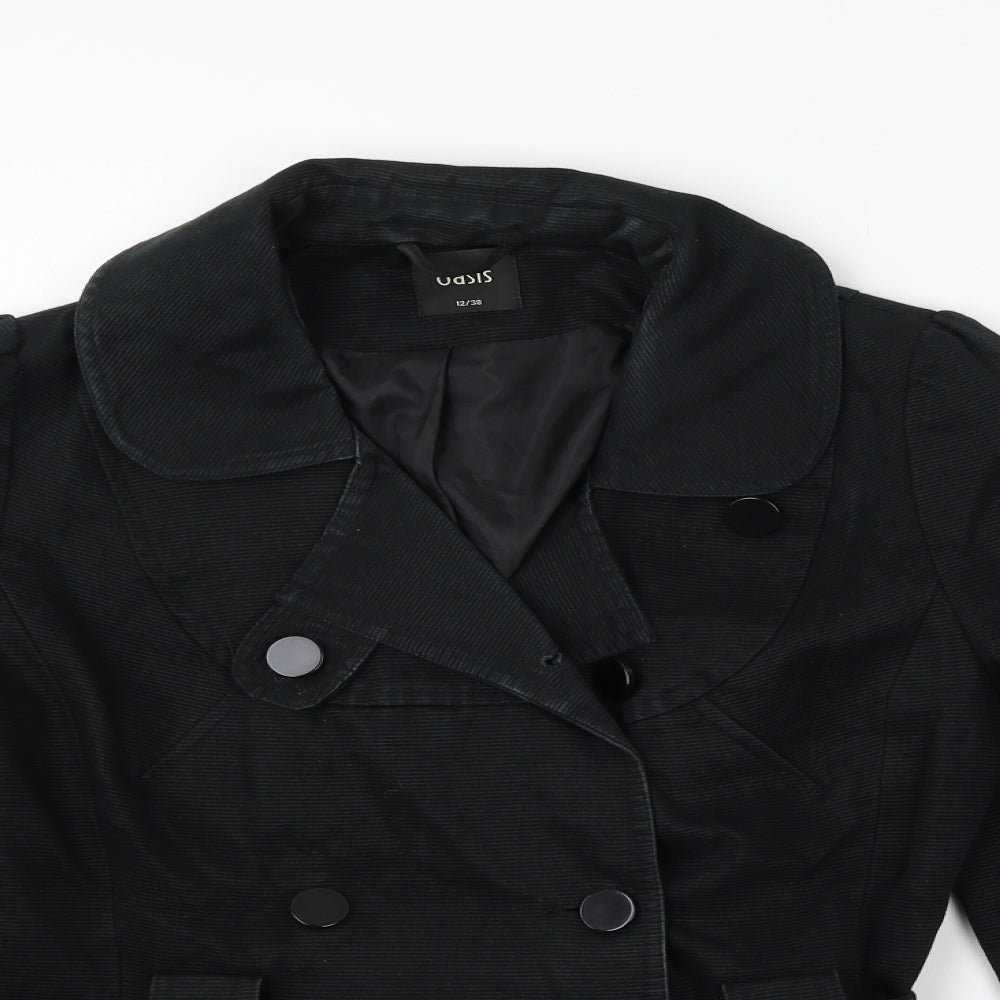 Oasis Womens Black   Jacket Coat Size 12  - BELTED