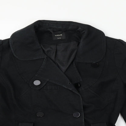 Oasis Womens Black   Jacket Coat Size 12  - BELTED