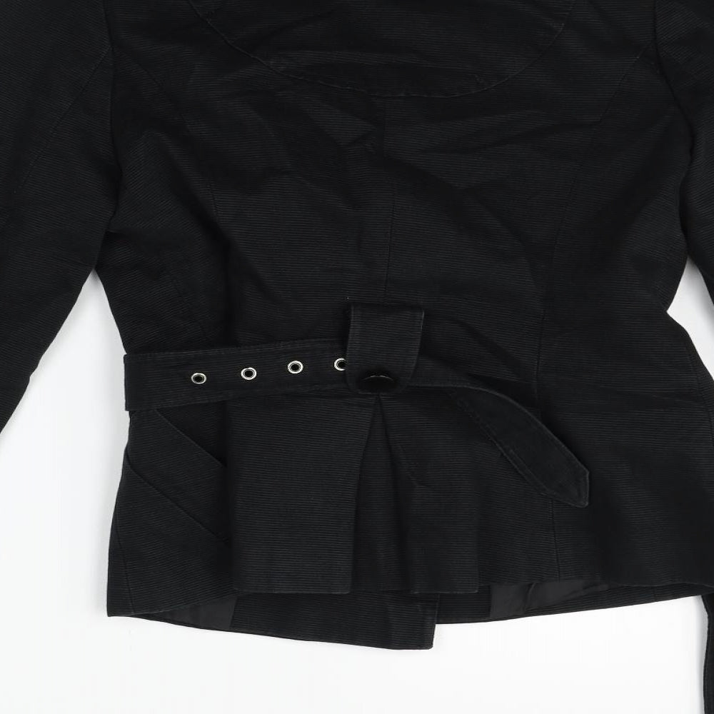 Oasis Womens Black   Jacket Coat Size 12  - BELTED
