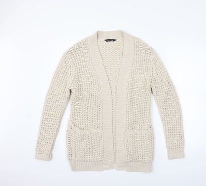 Preloved Select Womens Beige   Cardigan Jumper Size 12 - Front