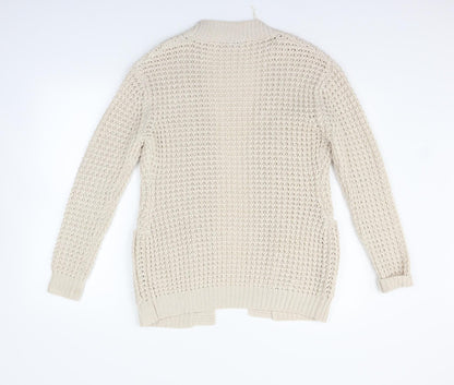 Preloved Select Womens Beige   Cardigan Jumper Size 12 - Back