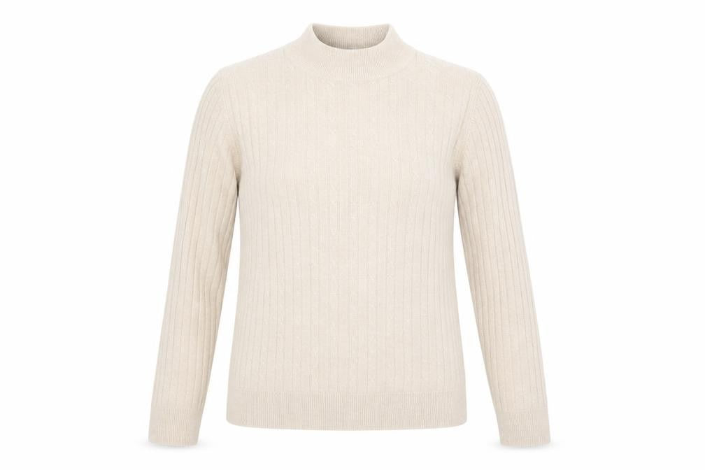 Marks & Spencer Womens Beige   Pullover Jumper Size 12