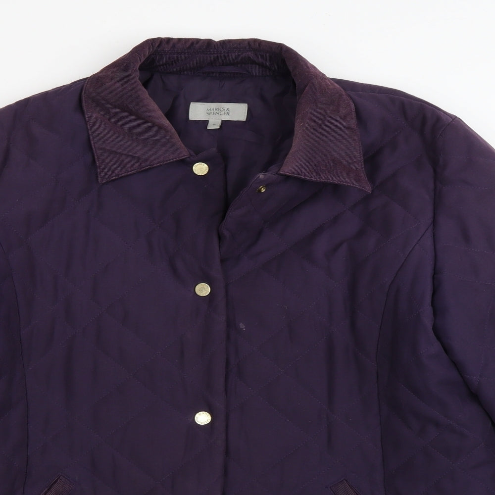 Marks and Spencer Womens Purple   Quilted Coat Size M