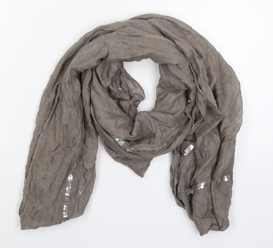 Preworn Womens Grey Striped Knit  Scarf