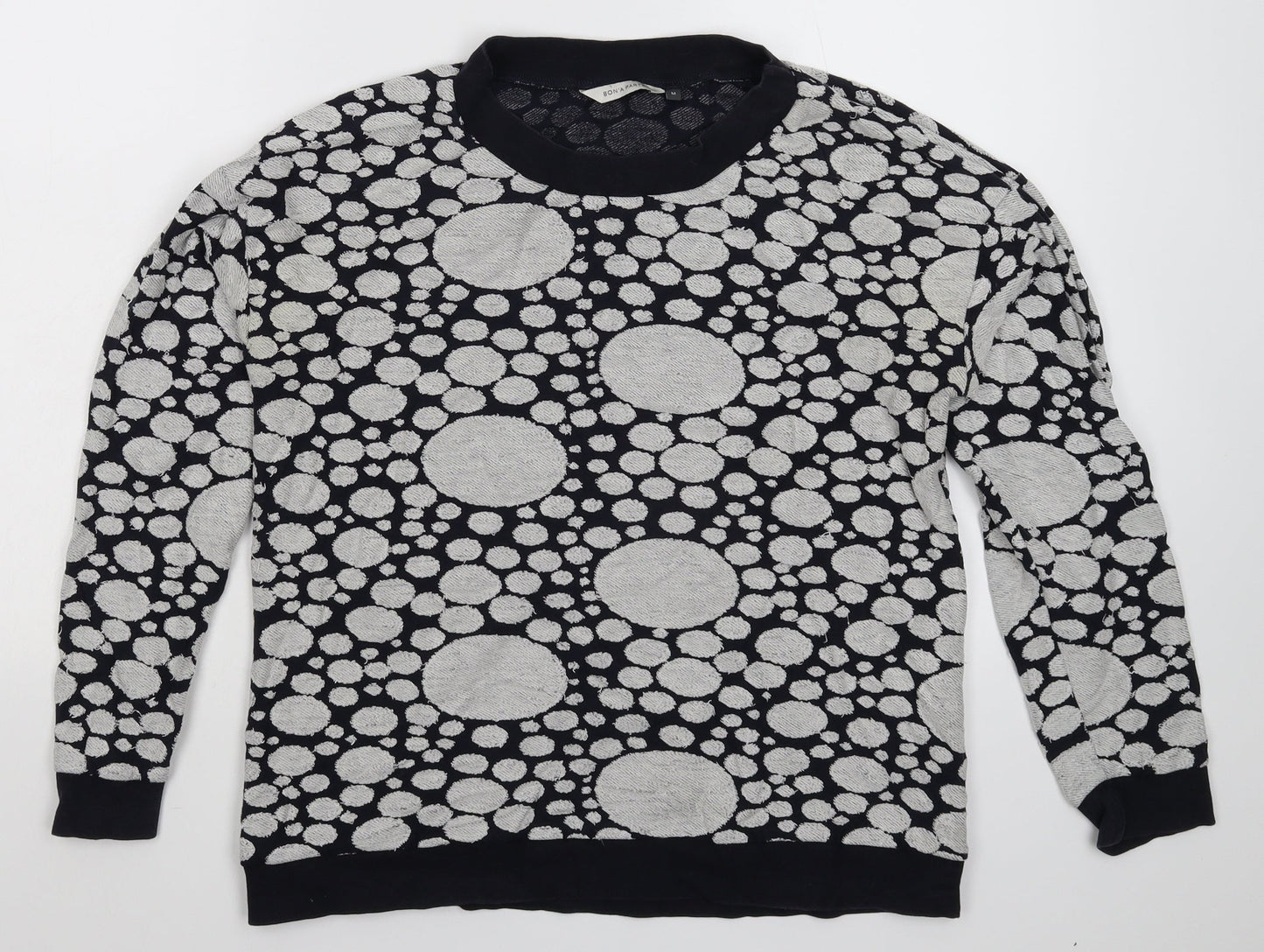 Bon a parte Womens Blue Polka Dot  Pullover Sweatshirt Size M